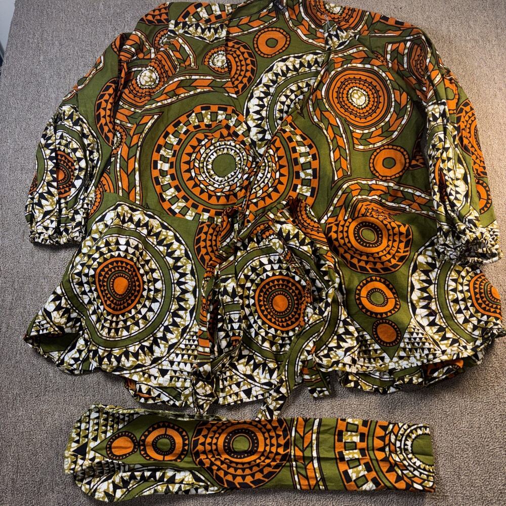 Look At Me African Print Kimono Jacket Wrap Top One Size Boho Festival Caftan